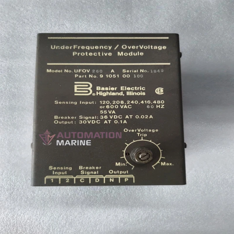 Basler Electric UFOV 260A Under Frequency / Over Voltage Protective Module 9 1051 00 100