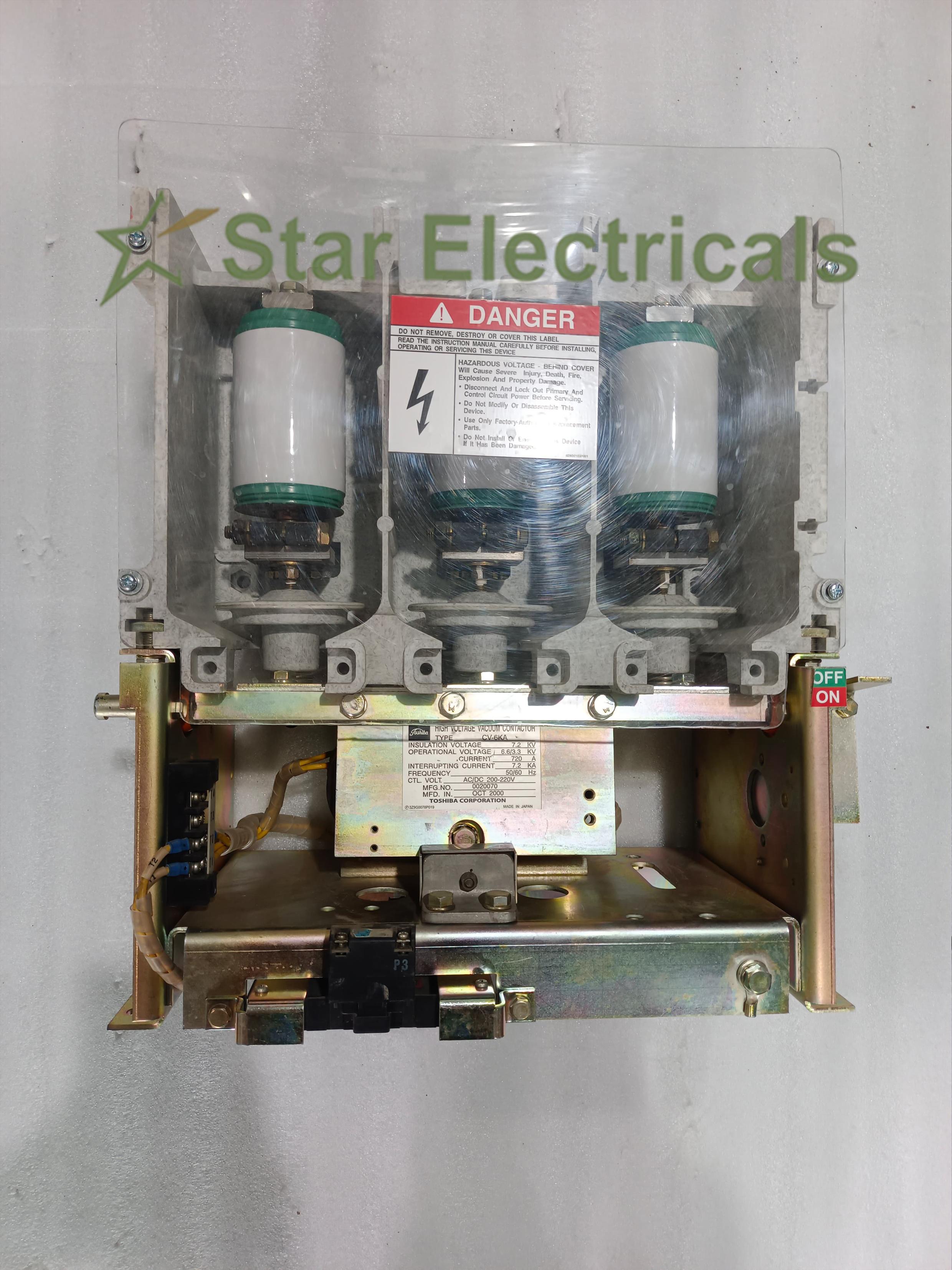 CV-6KA TOSHIBA CV-6KA HIGH VOLTAGE VACUUM CONTACTOR 700AMP 220V AC