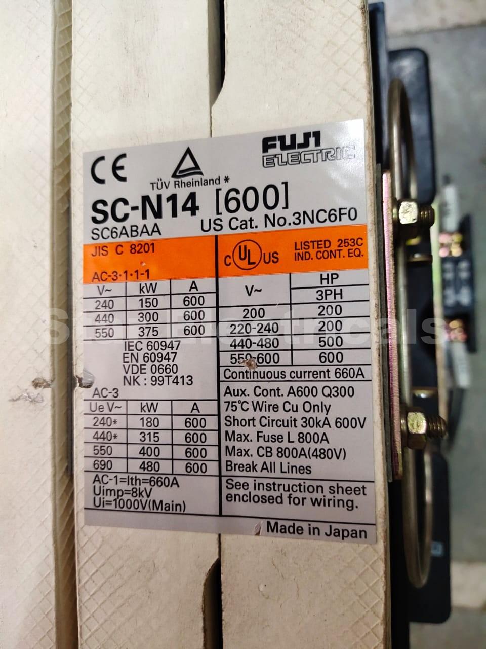 Fuji SC-N14 600amp Contactor