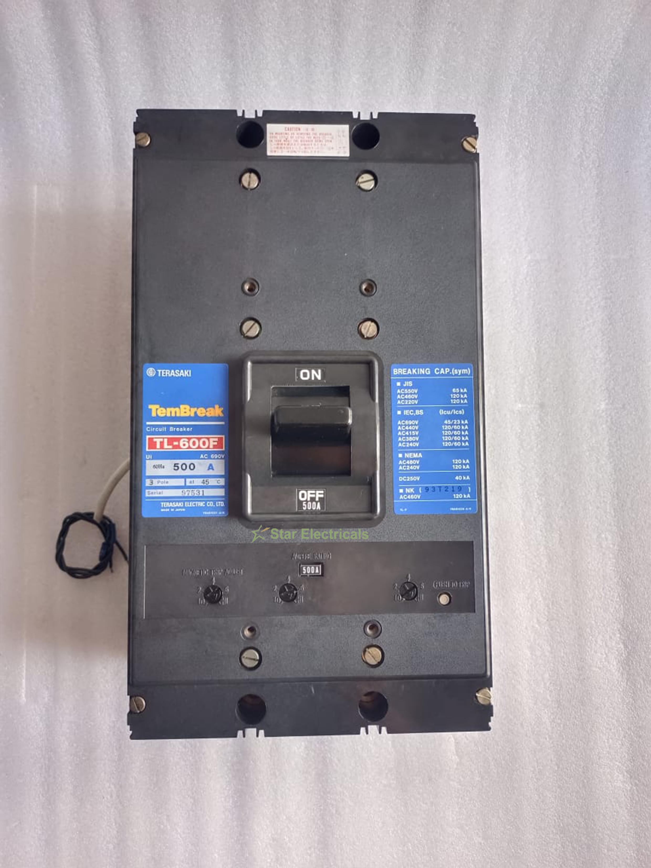 TL-600F TEMBREAK TL-600F TERASAKI 500AMP 3POL MCCB