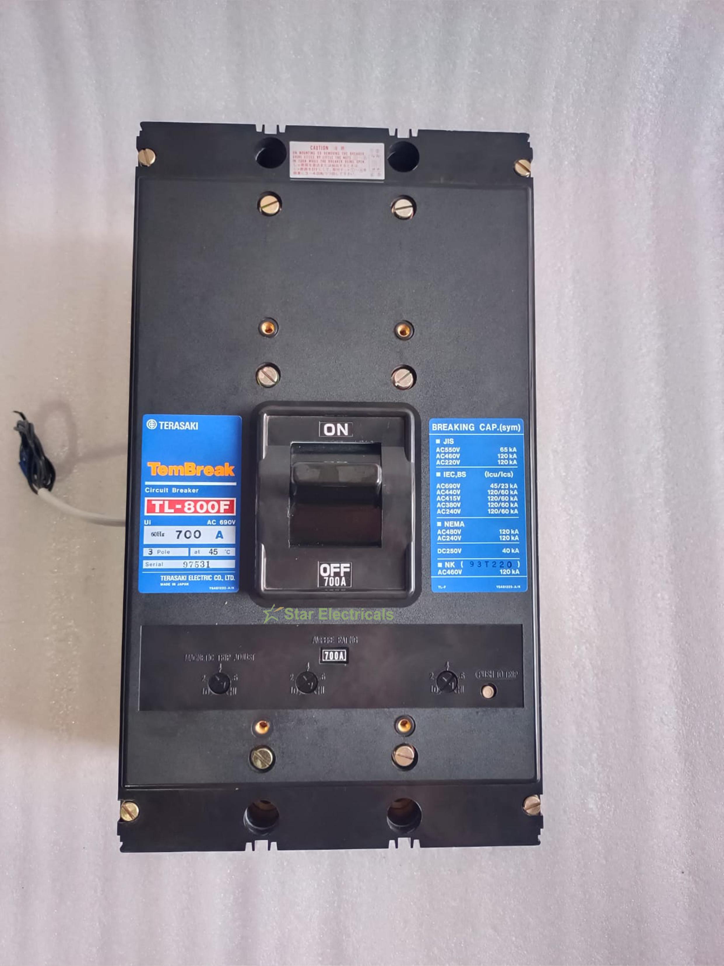 TL-800F TEMBREAK TL-800F MCCB  TERASAKI 700AMP 3POL MCCB